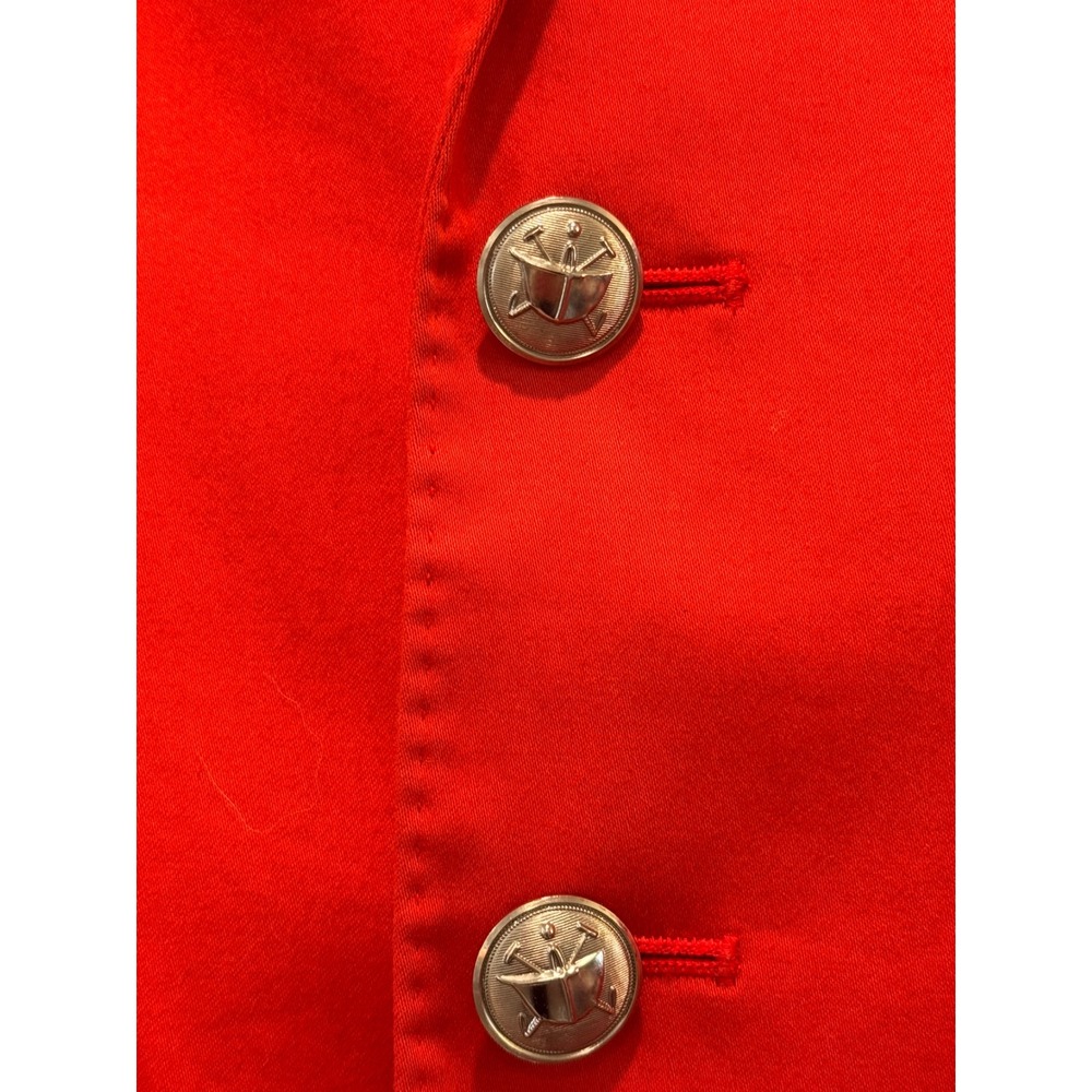 Ralph Lauren Blazer Women 6 Red Bullion Crest Silver Button Preppy Collegiate - Picture 4 of 8